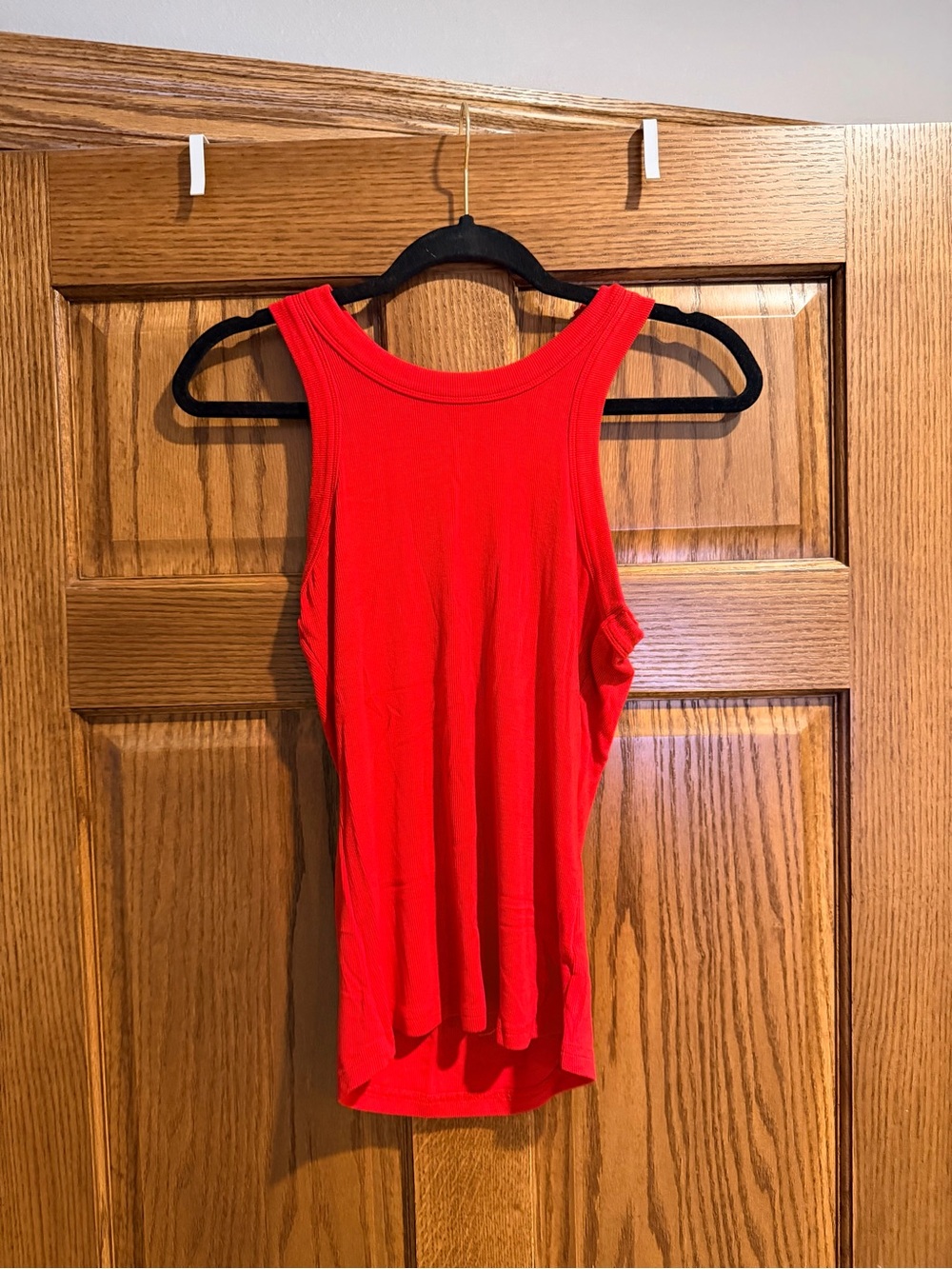 2 Tanks White & Red Ribbed Tank Top - Women